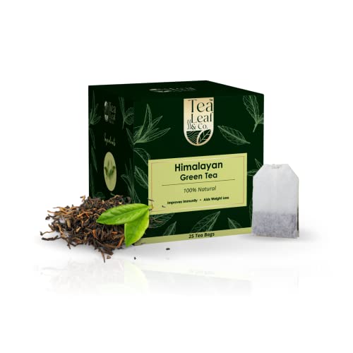Image of Tea Leaf & Co. Himalayan Green Tea Refreshing Mountain Fresh Flavour Immunity Boost Made in India 25 Tea Bags Pack of 1