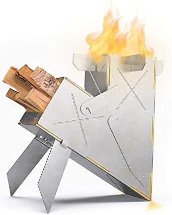 Vire Mini rocket stove wood burning portable Outdoor hiking, Survival or Emergency Gear. camping rocket stove, collapsible rocket stove. Patent proven (Mini)