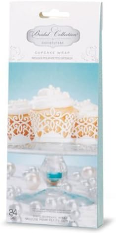 David Tutera 24 White Laser Cut White Paper Cupcake Wrappers Wedding