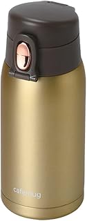パール金属 水筒 ボトル マグボトル 350ml 軽量 ワンタッチ 保温 保冷 ステンレス製 フレアゴールド カフェマグ HB-6370