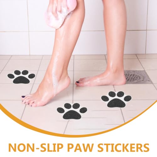 Didiseaon Anti-Rutsch-Sticker für Badewannen: 10 Stück rutschfest Badewanne Aufkleber Selbstklebende Sticker Pfote Muster für Badewannenboden Dusche Treppe und Wanddekoration
