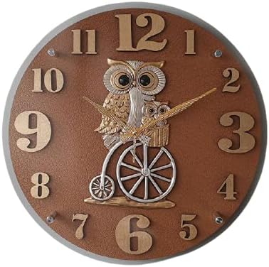 Radio Wall Clock, Owl Riding on Bicycle, Wall Clock, Stylish, Wall Clock, Scandinavian, Clock, Interior