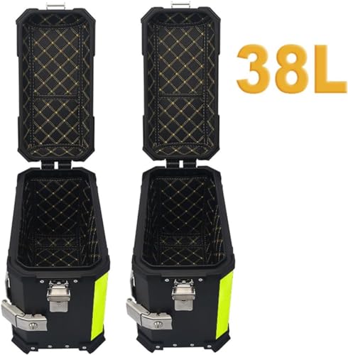 Alforjas Laterales para Motocicleta, Cajas de Almacenamiento Duraderas con Cierre de Seguridad, Impermeables, Hechas de Aleación de Aluminio, para Viaje, Par Negro miniatura 5