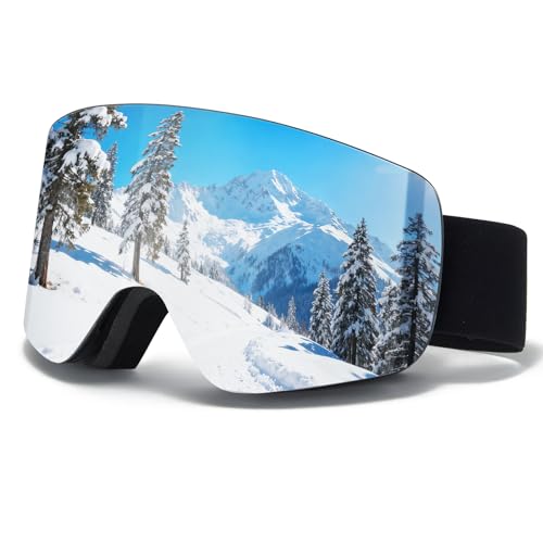 JQF Gear Ski Goggles OTG Snow/Snowboard Goggles Anti-Fog Snowboarding Goggles UV400 Frameless Ski...