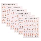 Tofficu 6stücke Gebärdensprachposter Für Klassenzimmer Hängeposter Zur Gebärdensprache Asl-alphabet-poster Zum Lernen Geeignet Für Homeschooling Und Gehörlosenbildung