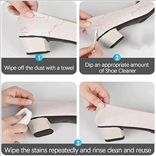 Yyeselk 30ML Schuhe Whitening Cleaner, Multifunktionale Lederschuhe Handtasche Reiniger, Schwarze Kratzer für… – Bild 6