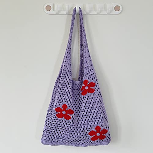 Image of Crochet Tote Bag Fairycore Hobo Bag for Women Fairy Grunge Aesthetic Tote Bag Fairy Grunge Accessories