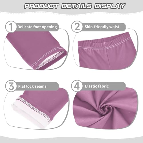 DOMIKING Dark Purple Girl's Leggings Pants Kids' Yoga Pants Stretchy Active Tights 4 Years3