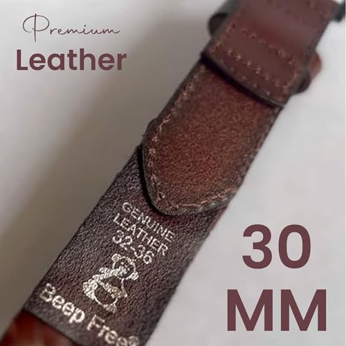 1 1/8” Braided Leather Belt for Men and Women Black and Brown Braided Belt Metal-Free Airport Friendly Belt 6