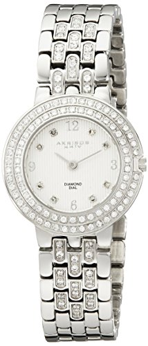 Akribos XXIV Women's AK598SS Impeccable Diamond Swiss Quartz Bracelet Watch