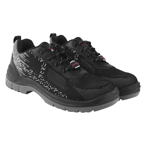 Image of APS K50 Men's Safety Shoes - Ultra-Lightweight, Highly Breathable Upper, Flexible & Comfortable - Memory Foam Insole, Low Ankle PU Outsole - is 15298 Compliant Black