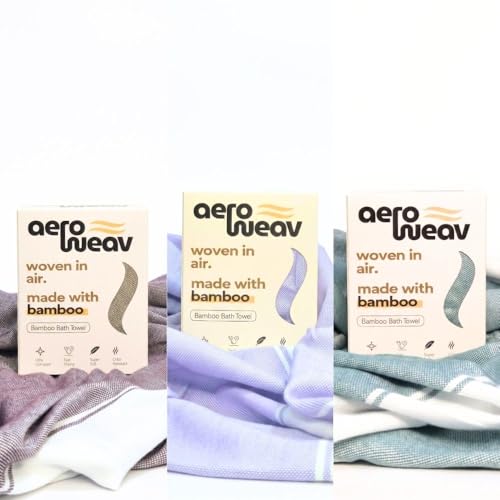 Image of Ultra Lightweight Bamboo Bath Towel-Set of 3| 155x80 CM| Quick Dry, Highly Absorbent, Skin-Friendly & Eco-Friendly Towels |Perfect for Daily Use, Travel (Less Than 200gm) & Gifting
