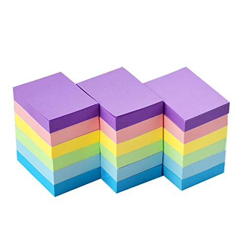 Sticky Notes 1.5x2 Self-Stick Notes 6 Pastel Color 18 Pads, 100 Sheets/Pad