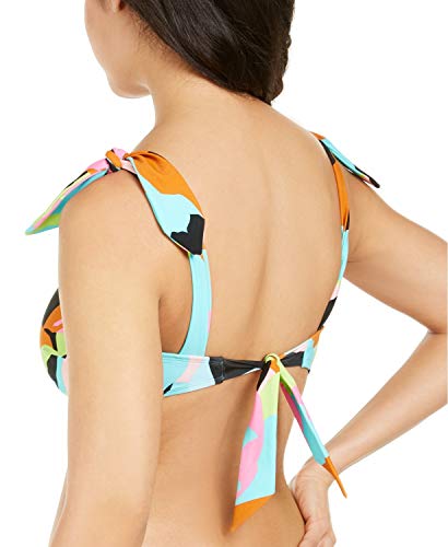 Hula Honey Top de biquíni juvenil com estampa floral camuflada, Aqua Multi, M