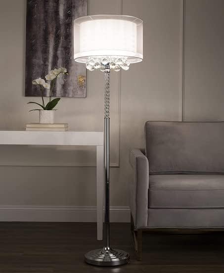 OK Lighting OK-5149F 62.5" H Moiselle Floor Lamp, Silver