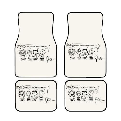 スヌーピー カーマット 4点セット フロアマット 車 軽/普通車 1台分 フロント2枚 リヤ2枚 丸洗いOK ズレ防止加工 防水 汚れ防止 アニメ グッズ キャラクター おしゃれ プレゼント