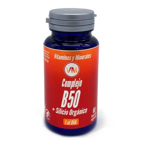 Complejo B50 con Silicio Orgánico – 60 Cápsulas Veganas | Vitaminas del Grupo B | Sin Gluten | 1 al Día | Fórmula Avanzada