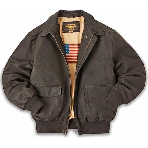Landing Leathers Men's Air Force A-2 Leather Flight Bomber Jacket Distressed Brown X-Large Cover