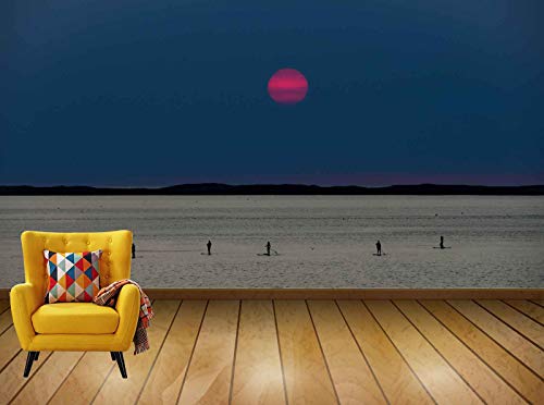 Avikalp Exclusive Awi7755 Sunset Sea Paddle Sup Stand Up Paddle Twilight HD Wallpaper(182cm x 152cm)