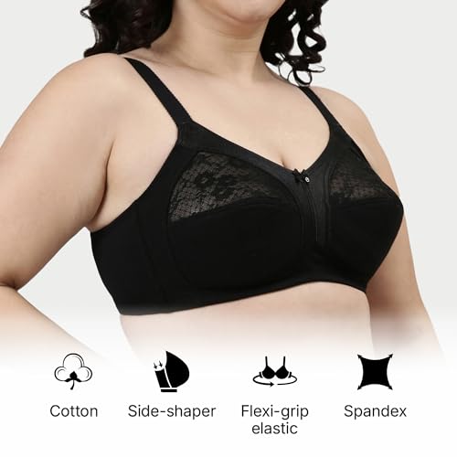 Image of Enamor Innovations Fabcool M-Frame Side Shaper Panel Women's Cotton Everyday Bra - Non Padded, Wirefree, Full Coverage - A014 (Available in Plus Sizes)