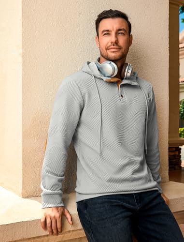 Vssjavun Mens Hooded Sweatshirt Casual Long Sleeve Drawstring Hoodie Pullover Sweatshirts