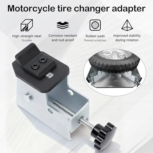 BONJUME 4tlg Motorradreifen Adapter, Motorradreifen Adapter für Reifenmontiermaschinen Unter 49 mm Standard Backenkralle Hochwertiger Stahl Vernickelte Oberfläche Reifenwechsler-Adapter