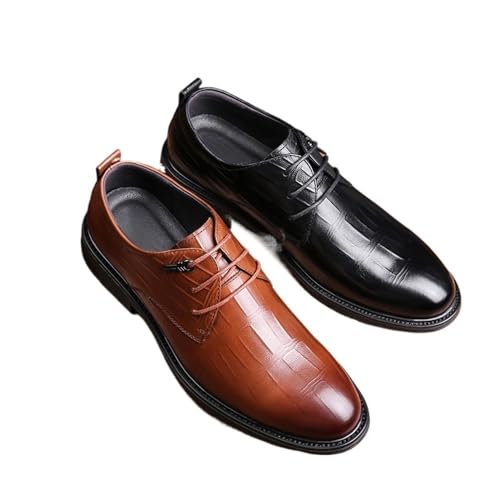 Men's Business Leather lace-up Shoes Oxfords(Brown,7)2