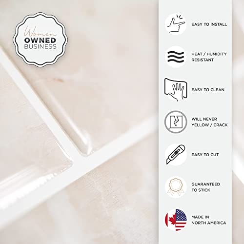 Smart Tiles Peel And Stick Backsplash - 10 Sheets Of 10.95" X 9.70" - 3D Adhesive Peel And Stick Tile Backsplash For Kitchen, Bathroom, Wall Tile #TOP2