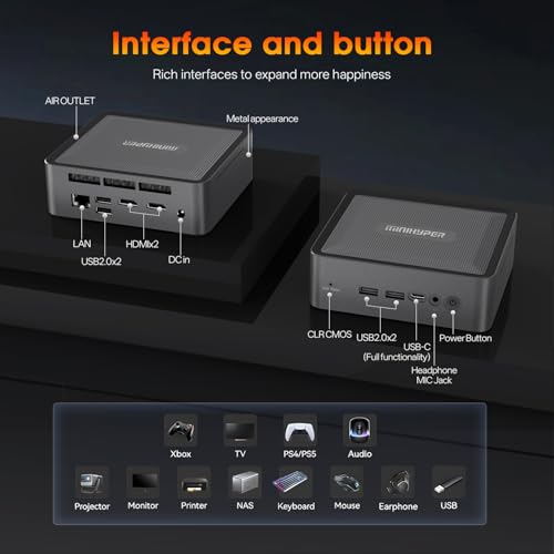 Image of Mini PC AMD Ryzen 7 5825U (8C /16T, Up to 4.5GHz) - 16GB DDR4, 512GB SSD, 4K UHD Triple Display, Compact Desktop for Home, Office, and Business Use