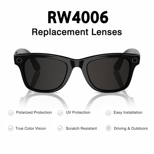Image of YEIN Replacement Lenses for Ray-Ban Meta RW4006 /RW4012(50mm), Photochromic /Blue Light Blocking /Polarized Sunglasses Lenses