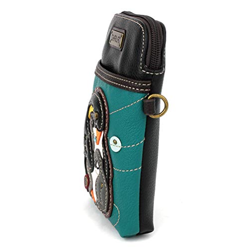 Image of CHALA Bird Collection Cell Phone Crossbody Purse-Women PU Leather /Canvas Multicolor Handbag with Adjustable Strap
