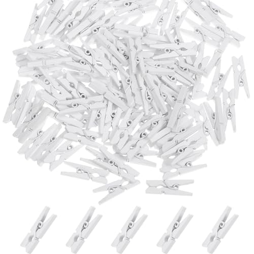 Vaguelly 100 Pièces Pinces À Linge en Bois Mini 2.80Cm Clips Photo Robustes pour Décoration Mariage Artisanat Et Suspension Polyvalente