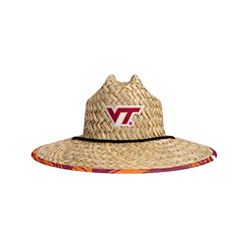 Image of FOCO Men's NCAA College Team Logo Floral Straw Sun Hat