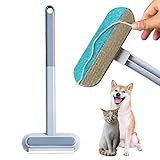 Pet Hair Remover for Furniture, Reusable 17-Inch Multifunctional Cat and Dog Hair Removal Tool, Extra Long Handle, Gentle on Couch, Carpet, Clothes, Bedding, Tile, Car Seats