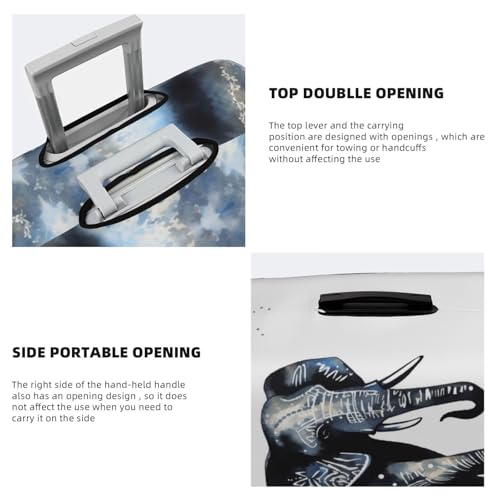 Travel Luggage Cover for Suitcase Elastic Suitcase Protector Elephant-Blue Black Suitcase Covers Washable Suitcase Protective Cover Dust-proof Luggage Covers Fit 18-32 Inch Luggage4