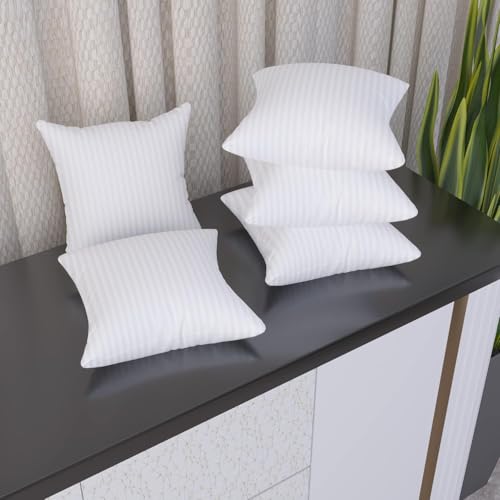 Image of LA VERNE Luxury Premium Cloth Microfibre Blown Technology Filled Cushion Filler Pack of 5 (16 inchX16 inch) (All White)