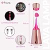 Fisura. - Lampe à Lave Rose Avec Base Chrome, Liquide Transparent. Lampe d'Ambiance Originale. Ampoule de Rechange Incluse. 11 cm x 11cm x 39,5 cm