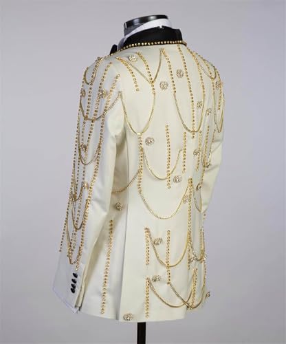 Men's Luxury Handmade Rhinestone Tuxedo Blazer Slim Fit Shawl Lapel Single Breasted Jacket for Dinner Prom Wedding3