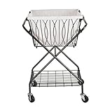 Artesia 5187033 Verona Collapsible Metal Laundry Cart with Removable Basket & Canvas Bag, 20.5
