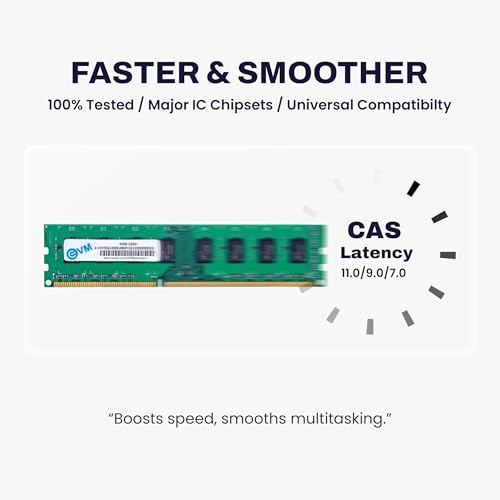 Image of EVM 8GB DDR3 Desktop RAM 1333MHz | Long-DIMM - 1.5V Low Voltage| 240-PIN Pin, Intel & AMD Compatible | High-Speed PC Memory Upgrade | 10 Year Warranty (EVMT8G1333U86P)