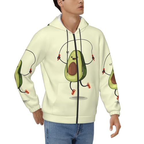 Sweat à capuche avocat EdWal zippé homme avec poches et manches longues