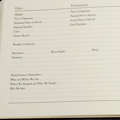 Genuine Leather Ship's Log / Journal, Navy