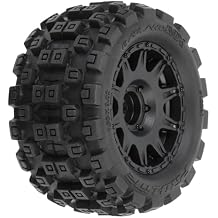 Pro-line Racing Badlands MX 1.85" All-Terrain Truck Tires 4 Mounted on Raid Black 12mm Hex Wheels for Granite GROM 4x4 Front or Rear PRO1024110