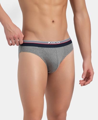 Image of Jockey US49 Men Super Combed Cotton Solid Brief with Ultrasoft Waistband