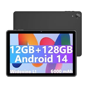 Tablet,10 Inch Tablet Android 14 with Octa Core, 12GB RAM+128GB ROM(Expand to 1TB), 1280 * 800 IPS HD Display Android Tablets, Dual 5MP+8MP Camera, 6000mAh, 5G/2.4G WiFi(Black)