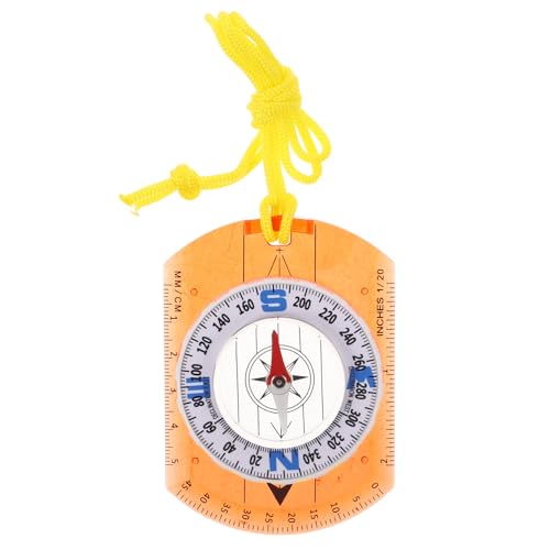 Brújula portátil DOITOOL para senderismo con dial naranja miniatura 1