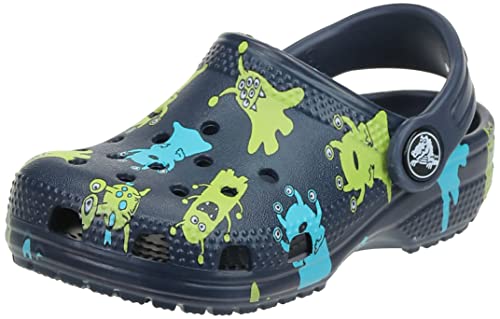 Crocs Kids' Classic Graphic Clog, Monster Print, 4 Toddler