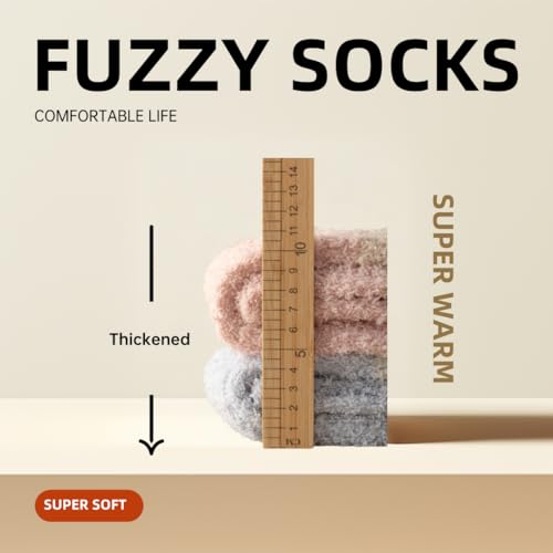 Image of Fuzzy Socks Super Soft,Cozy Soft Fluffy Cute Slipper Socks Sleeping Warm Socks For Women And Men(Light yellow /Pink /Brown)