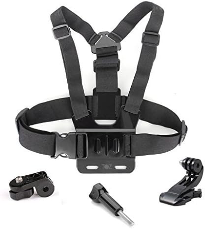 TOZ A Model Adjustable Chest Mount Harness with J-hook for GoPro Hero 4 3+ 3 2 1& 1/4" Tripod Head Adapter for Sony AS15 AS30 Action Cam Shoulder Strap