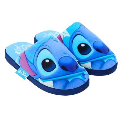 Disney Stitch Zapatillas de Estar por Casa para Niños, I Love Stitch Pantuflas Adolescentes, Tallas EU 34/35
